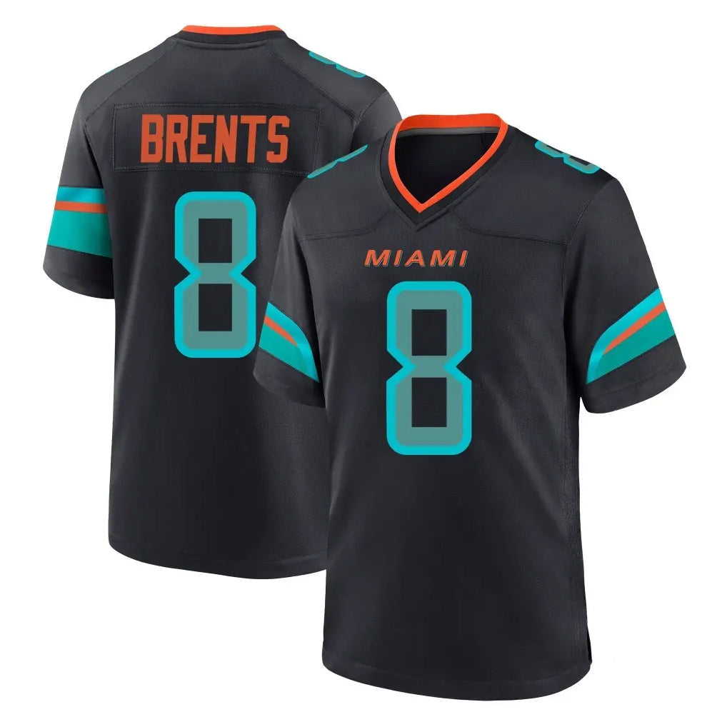 M.Dolphins #8 JuJu Brents Player Black Pitch Rivalries Collection Home Game Gdoa Stitched Jerseys