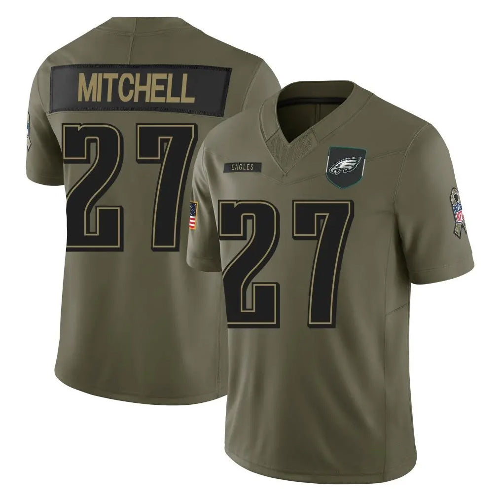 P.Eagles #27 Quinyon Mitchell Player Olive 2025 Salute To Service Limited Gdoa Stitched Jerseys