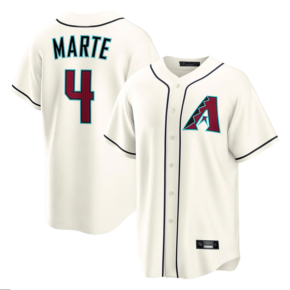 A.Diamondbacks #4 Ketel Marte Player Cream Home Game Gdoa Stitched Jerseys