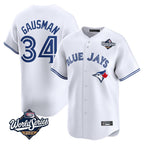 T.Blue Jays #34 Kevin Gausman Player White 2025 World Series Home Limited Fdoa Stitched Jerseys