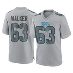 C.Panthers #63 Rasheed Walker Player Gray Atmosphere Fashion Game Gdoa Stitched Jerseys