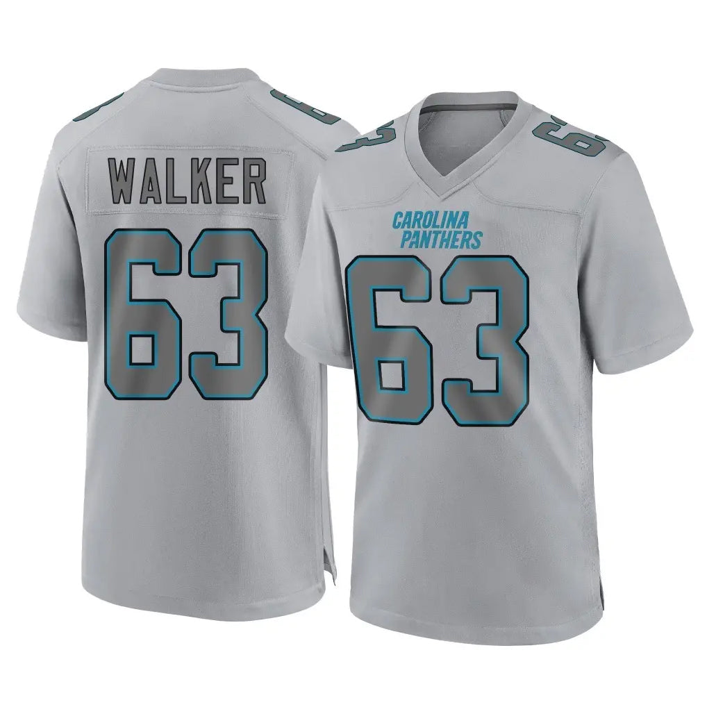 C.Panthers #63 Rasheed Walker Player Gray Atmosphere Fashion Game Gdoa Stitched Jerseys