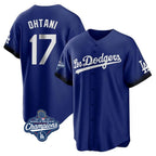 LA.Dodgers #17 Shohei Ohtani Player Royal World Series Meet City Connect Home Game Fdoa Stitched Jerseys