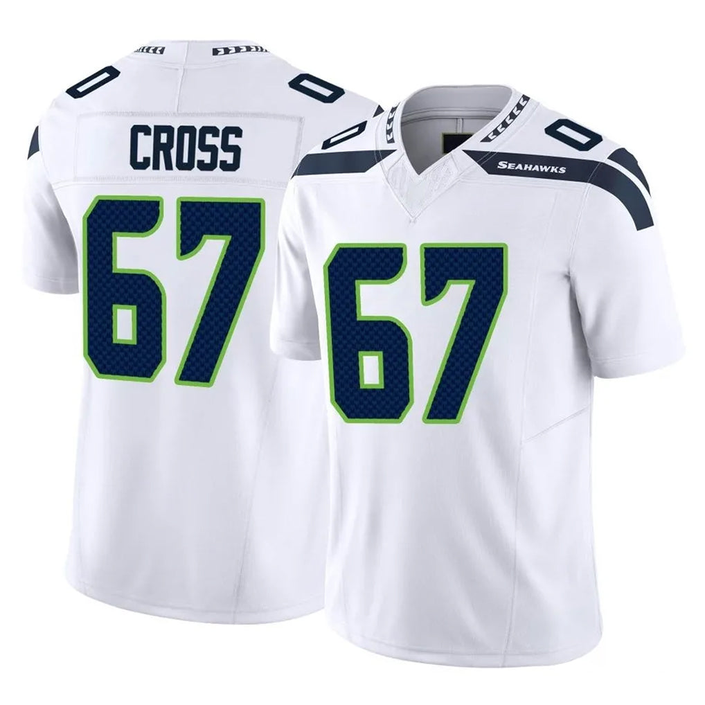 S.Seahawks #67 Charles Cross Player White Limited Vapor F.U.S.E. Home Game Gdoa Stitched Jerseys