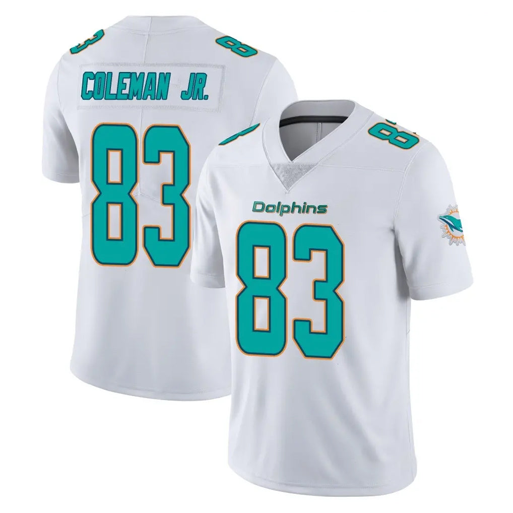 M.Dolphins #83 Kevin Coleman Jr. Player White Limited Vapor Untouchable Home Game Gdoa Stitched Jerseys