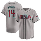 A.Diamondbacks #14 Gabriel Moreno Player Gray Road Limited Home Game Gdoa Stitched Jerseys