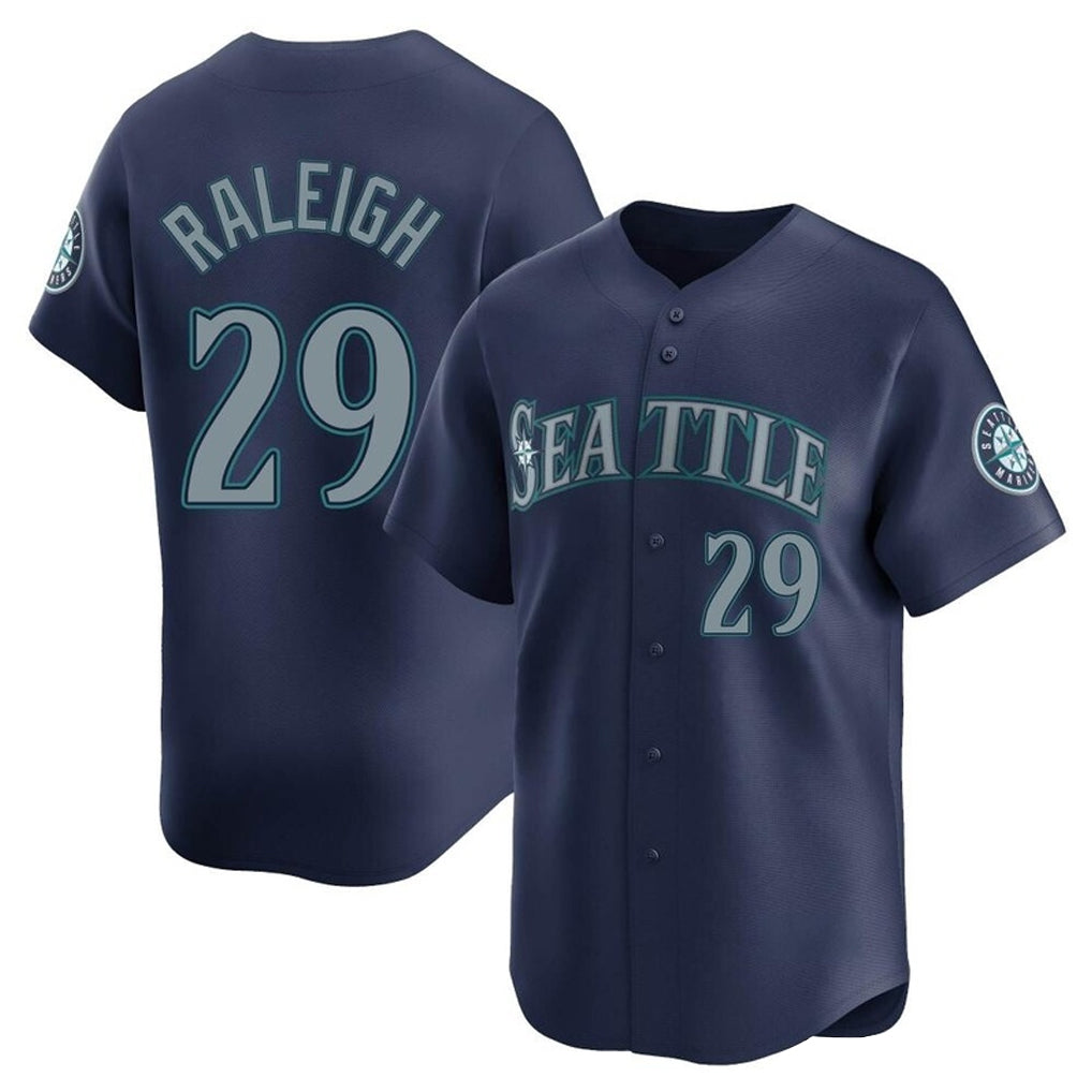 S.Mariners #29 Cal Raleigh Player Navy Home Limited Fdoa Stitched Jerseys