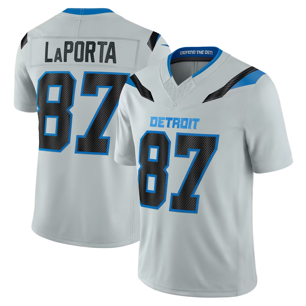 D.Lions #87 Sam LaPorta Player Silver Limited 2026 Rivalries Collection Home Game Gdoa Stitched Jerseys
