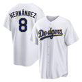 LA.Dodgers #8 Enrique Hern¨¢ndez Player Gold White 2026 Collection Stadium Game Fdoa Stitched Jerseys