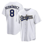 LA.Dodgers #8 Enrique Hern¨¢ndez Player Gold White 2026 Collection Stadium Game Fdoa Stitched Jerseys