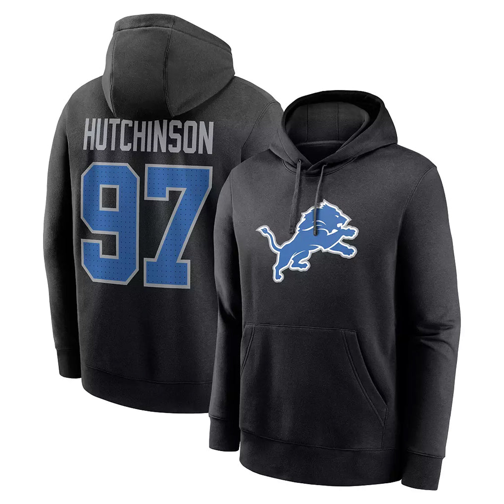 D.Lions #97 Aidan Hutchinson Player Black Pullover Hoodies Limited Game Gdoa Stitched Jerseys