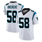 C.Panthers #58 Bobby Okereke Player White Vapor Untouchable Limited Game Gdoa Stitched Jerseys