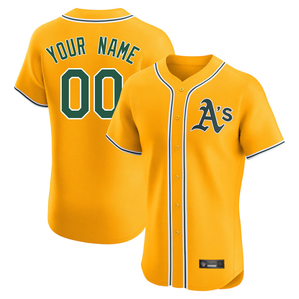 Custom Athletics Gold 2026 Limited Elite Home Game Any name & number Gdoa Stitched Jerseys