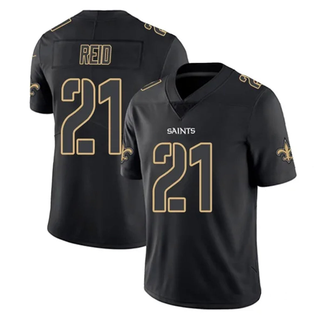 NO.Saints #21 Justin Reid Player Black Impact Limited Home Game Gdoa Stitched Jerseys