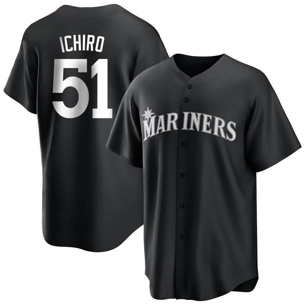 S.Mariners #51 Ichiro Suzuki Player Black Home Limited Fdoa Stitched Jerseys