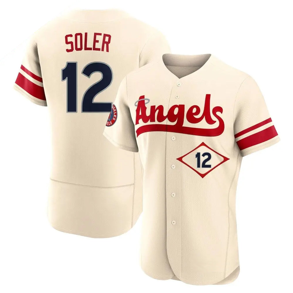 LA.Angels #12 Jorge Soler Player Cream City Connect Limited ELite Home Fdoa Stitched Jerseys