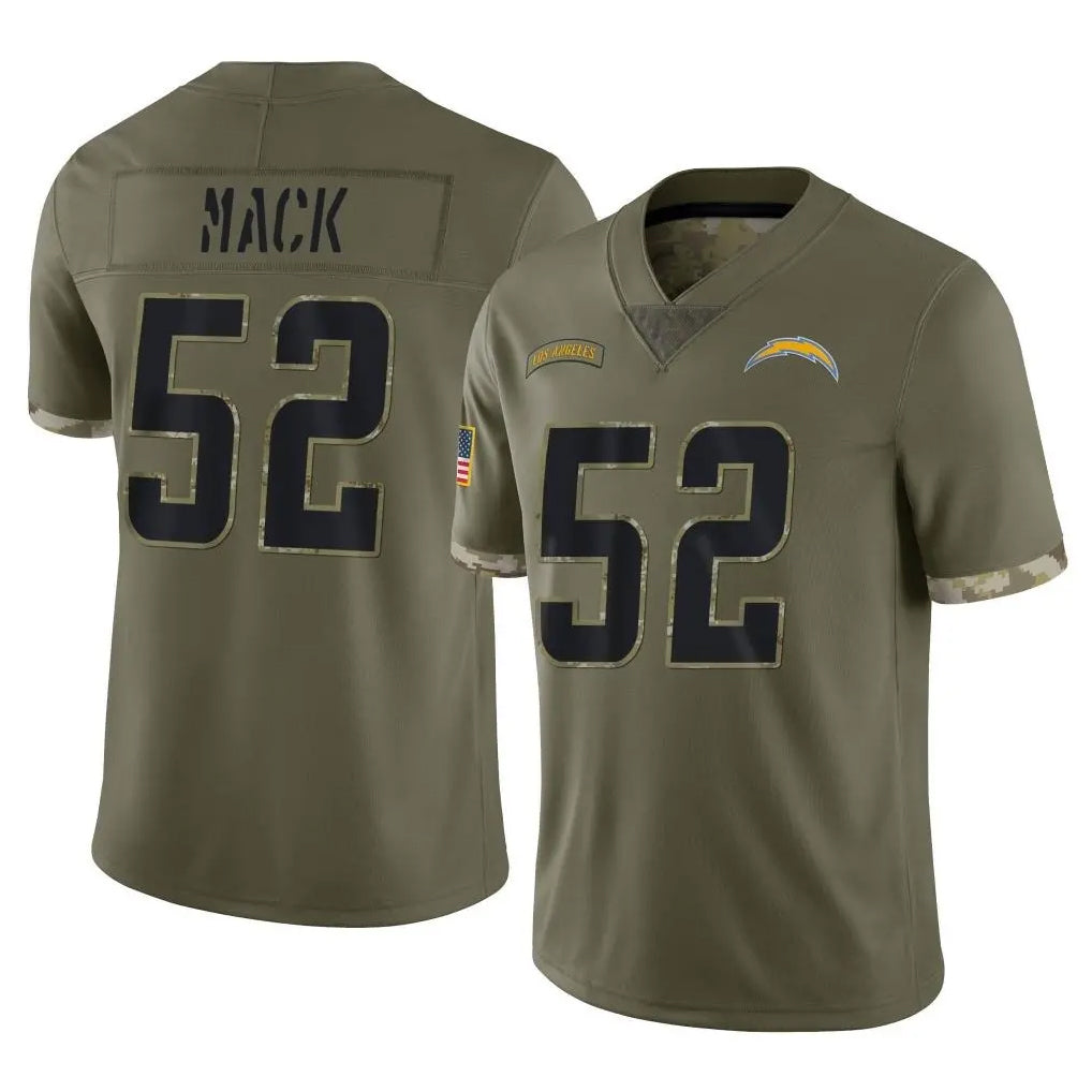 LA.Chargers #52 Khalil Mack Player Olive Salute To Service Limited Gdoa Stitched Jerseys