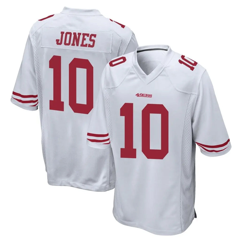 SF.49ers #10 Mac Jones Player White Home Game Gdoa Stitched Jerseys