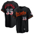 B.Orioles #35 Adley Rutschman Player Black USA 250 Fourth of July Home Game Gdoa Stitched Jerseys