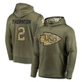 KC.Chiefs #2 Tyquan Thornton Player Olive Salute to Service Pullover Hoodies Home Game Gdoa Stitched Jerseys