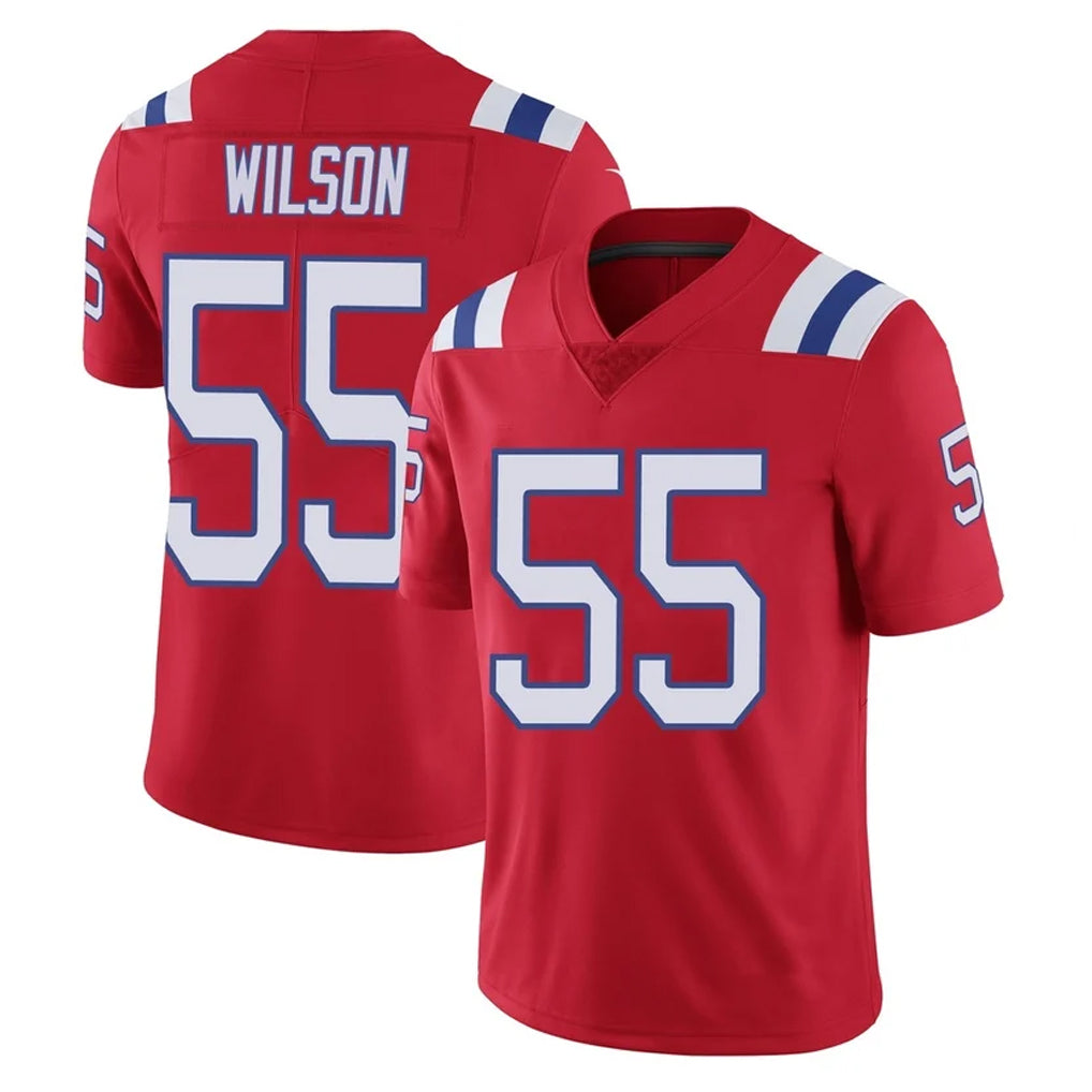 NE.Patriots #55 Jared Wilson Player Red Vapor Untouchable Home Game Gdoa Stitched Jerseys