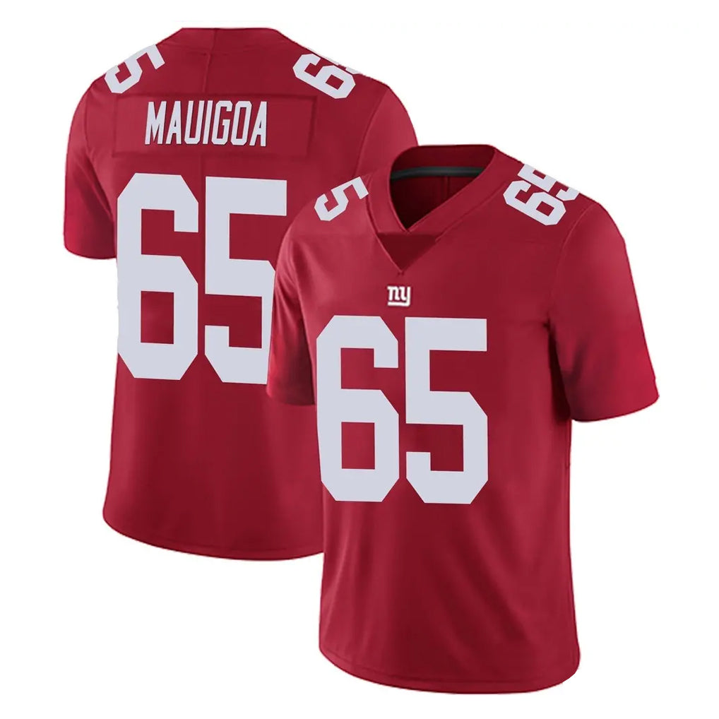 NY.Giants #65 Francis Mauigoa Player Red Limited Vapor Untouchable Home Game Gdoa Stitched Jerseys