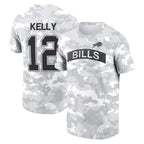B.Bills #12 Jim Kelly Player Arctic Camo Salute to Service T-Shirt Hoodies Gdoa Stitched Jerseys