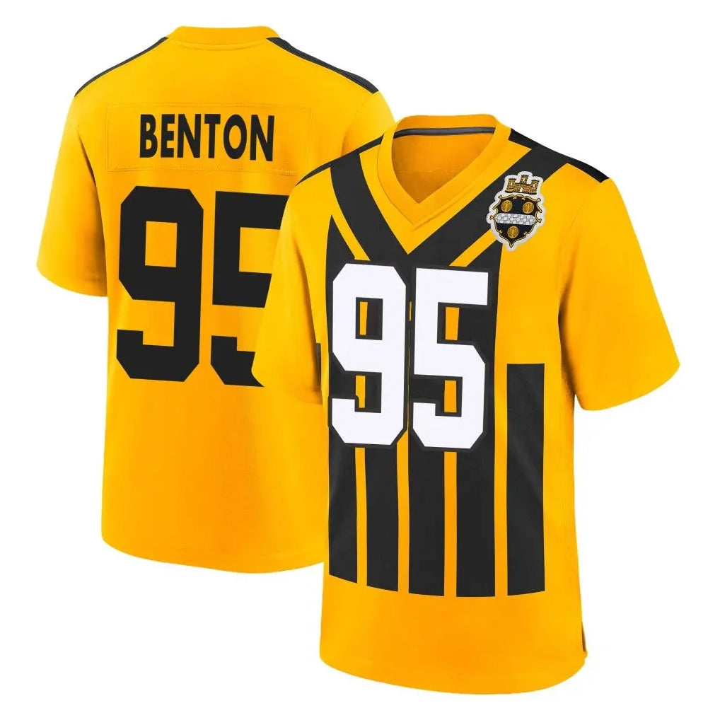 P.Steelers #95 Keeanu Benton Player Gold Limited 1933 Throwback Home Game Gdoa Stitched Jerseys