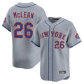 NY.Mets #26 Nolan McLean Player Gray Road Limited Home Fdoa Stitched Jerseys