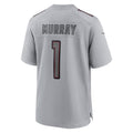 A.Cardinals #1 Kyler Murray Player Gray Fashion Home Game Gdoa Stitched Jerseys