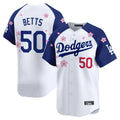 LA.Dodgers #50 Mookie Betts Player White-Royal Tokyo Series Vapor Premier Limited Fdoa Stitched Jerseys