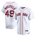 B.Red Sox #49 Tim Wakefield Player White Limited Home Game Gdoa Stitched Jerseys