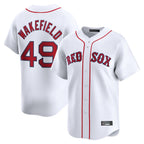 B.Red Sox #49 Tim Wakefield Player White Limited Home Game Gdoa Stitched Jerseys