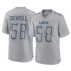 D.Lions #58 Penei Sewell Player Gray Atmosphere Fashion Home Game Gdoa Stitched Jerseys