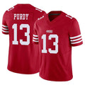 SF.49ers #13 Brock Purdy Player Red Limited Vapor F.U.S.E. Home Game Gdoa Stitched Jerseys