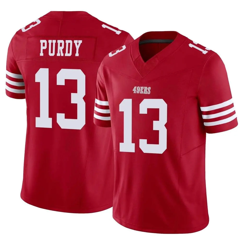 SF.49ers #13 Brock Purdy Player Red Limited Vapor F.U.S.E. Home Game Gdoa Stitched Jerseys