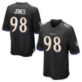 B.Ravens #98 Travis Jones Player Black Home Game Gdoa Stitched Jerseys