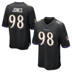 B.Ravens #98 Travis Jones Player Black Home Game Gdoa Stitched Jerseys