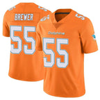 M.Dolphins #55 Aaron Brewer Player Orange Limited Home Game Gdoa Stitched Jerseys