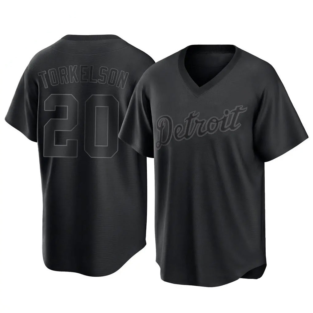 D.Tigers #20 Spencer Torkelson Player Black T-shirt Home Game Gdoa Stitched Jerseys