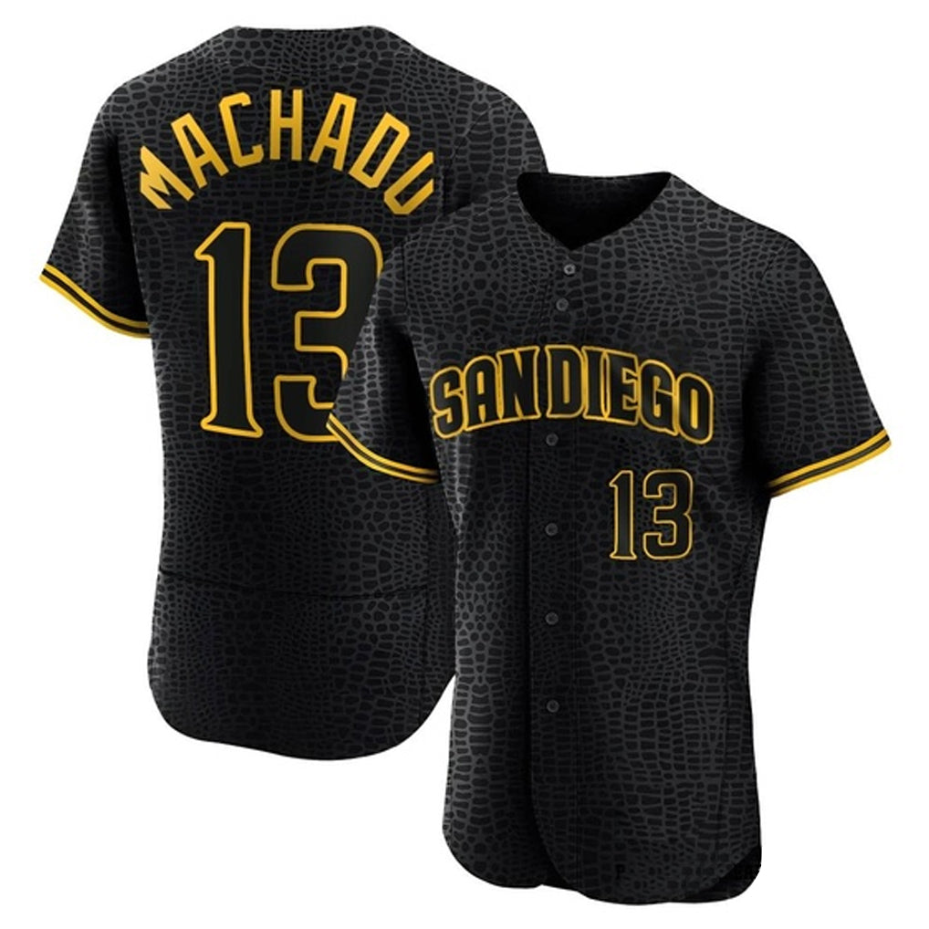 S.Diego Padres #13 Manny Machado Player Black Snake Skin City Home Elite Fdoa Stitched Jerseys