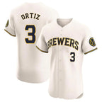 M.Brewers #3 Joey Ortiz Player Cream Home Limited Elite Fdoa Stitched Jerseys