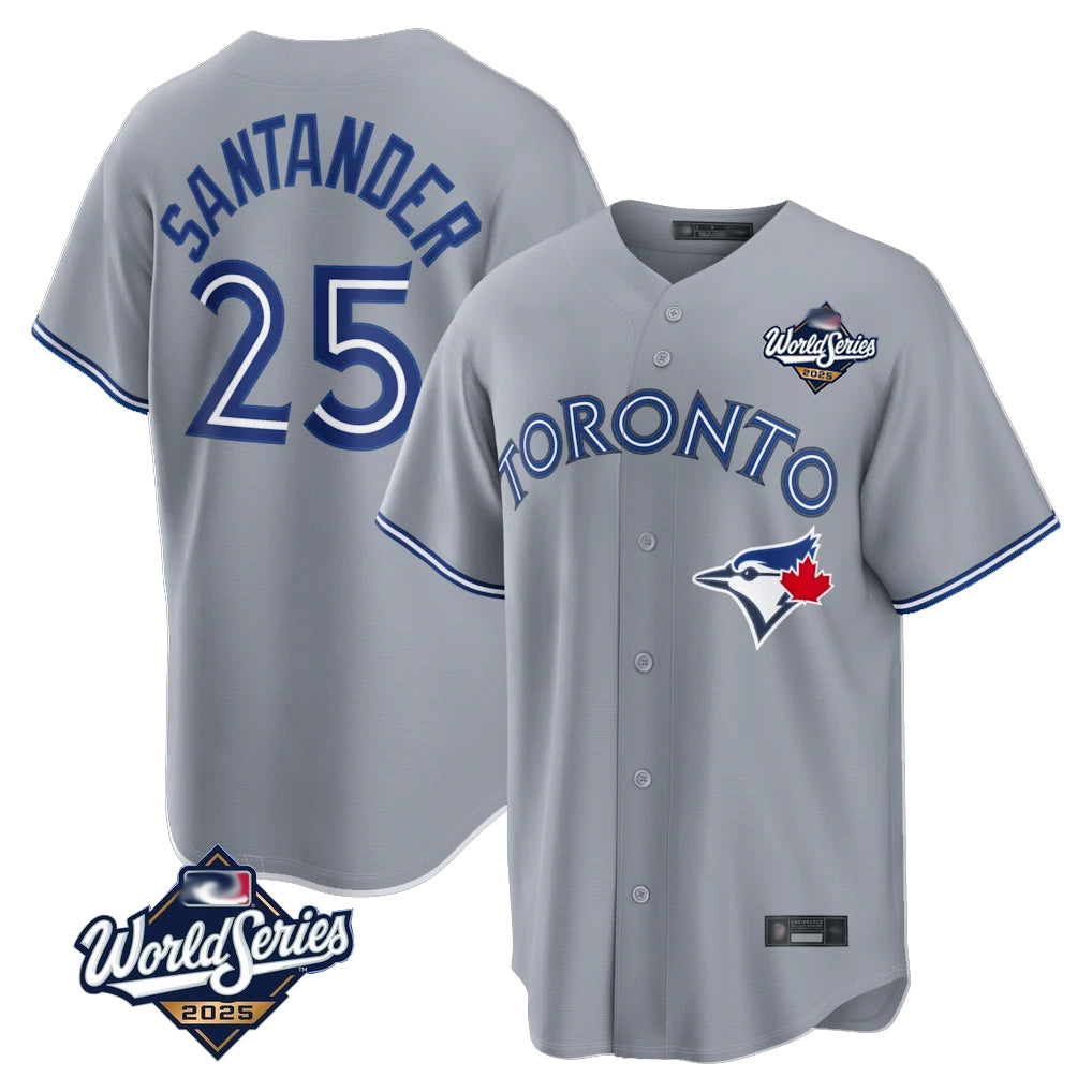 T.Blue Jays #25 Anthony Santander Player Gray 2025 World Series Home Limited Fdoa Stitched Jerseys