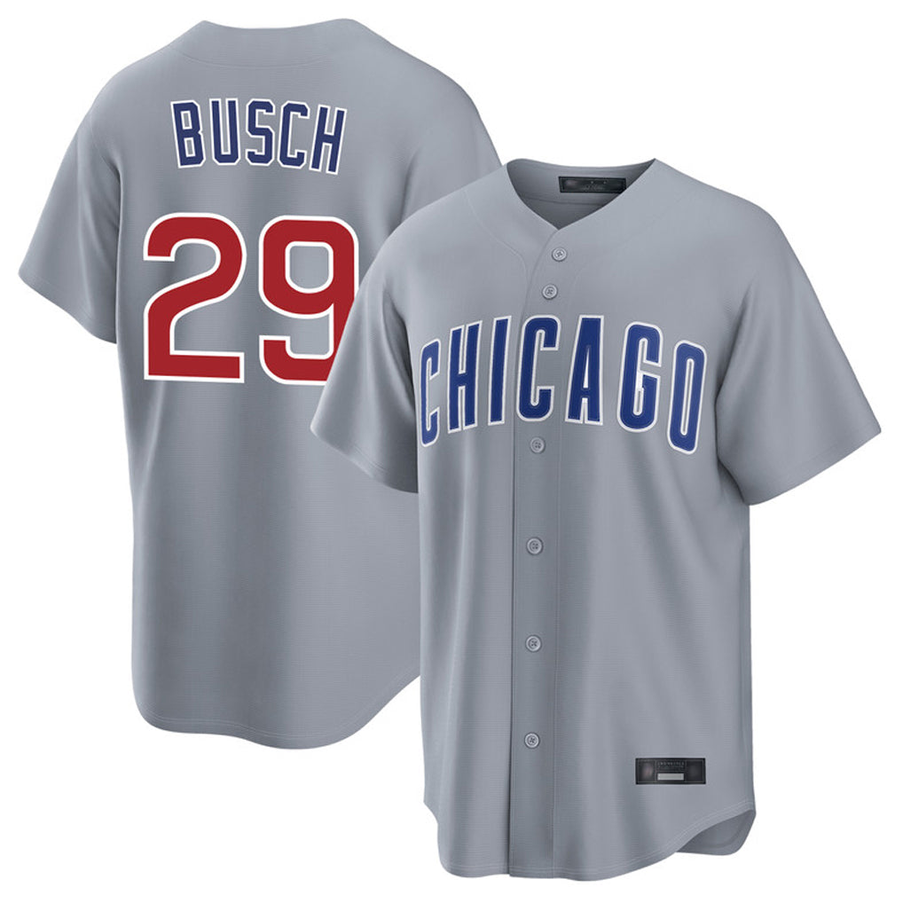 C.Cubs #29 Michael Busch Player Gray Home Game Gdoa Stitched Jerseys