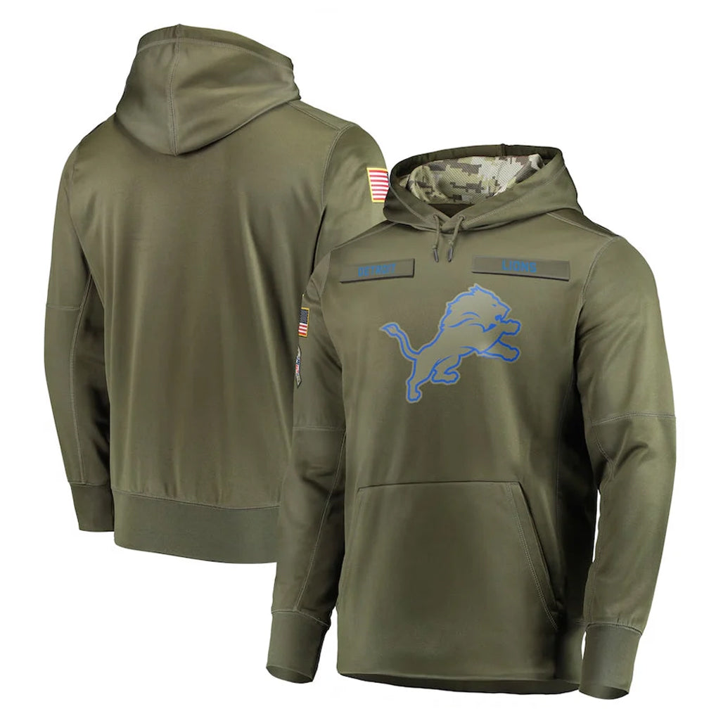 D.Lions ## Lions Blank Player Olive Salute to Service Pullover Hoodies Home Game Gdoa Stitched Jerseys