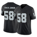 LV.Raiders #58 Jackson Powers-Johnson Player Black Limited Vapor F.U.S.E. Home Game Gdoa Stitched Jerseys