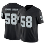LV.Raiders #58 Jackson Powers-Johnson Player Black Limited Vapor F.U.S.E. Home Game Gdoa Stitched Jerseys