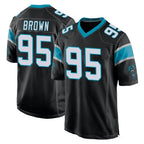 C.Panthers #95 Derrick Brown Player Black Game Gdoa Stitched Jerseys