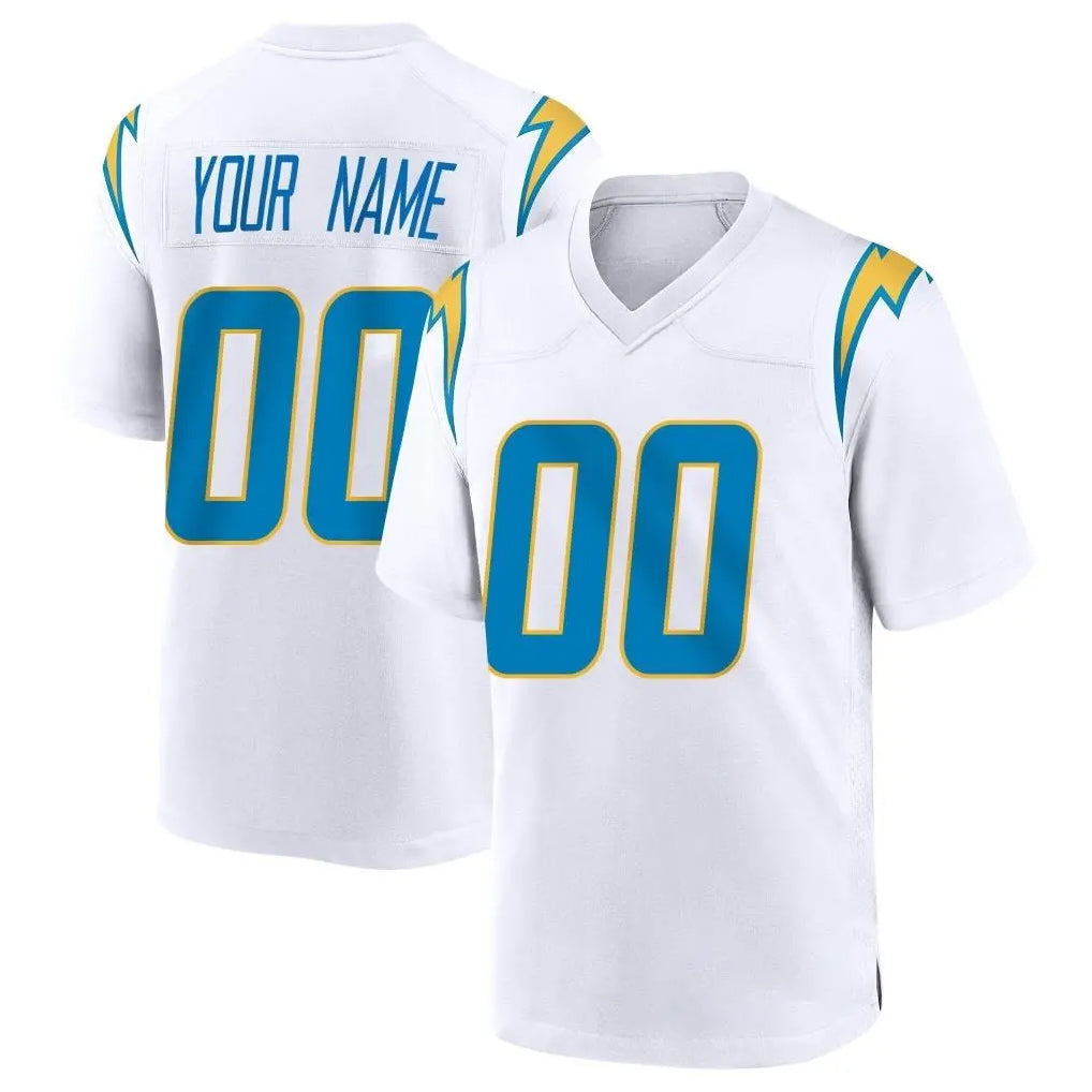 Custom LA.Chargers White Home Game Any Name & Numbers Gdoa Stitched Jerseys