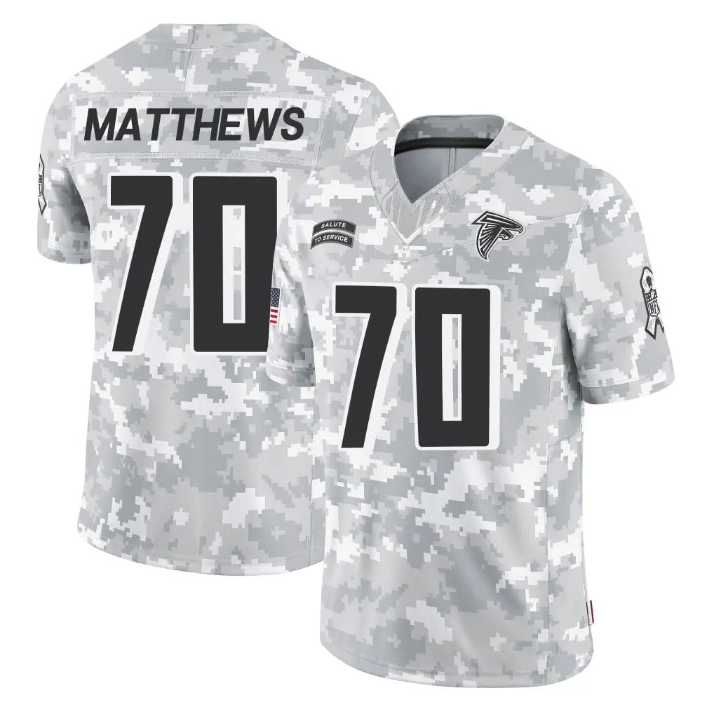 A.Falcons #70 Jake Matthews Player Arctic Camo Salute to Service Limited Gdoa Stitched Jerseys